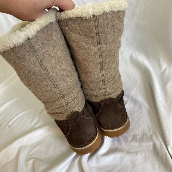 Montelliana knit suede winter boots tall wool insulated warm vibram size 39 US 9 - Picture 5 of 14
